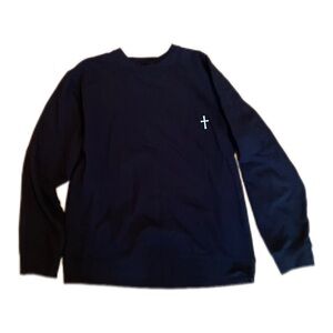 Black Sweatshirt with Cross Detail
